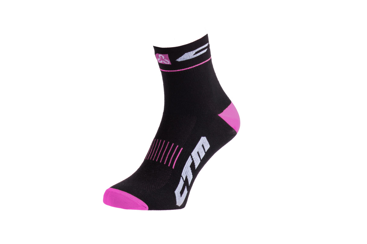 Ponožky CTM XC, čierna/ružová, 43-47