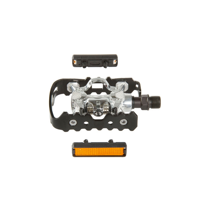 Pedále EXUSTAR, CrMo, polo-nášlapné, čierne