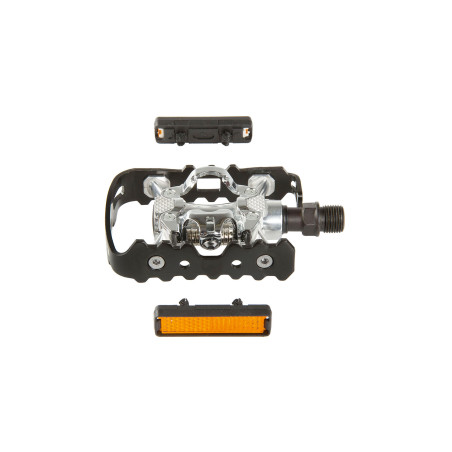 Pedále EXUSTAR, CrMo, polo-nášlapné, čierne