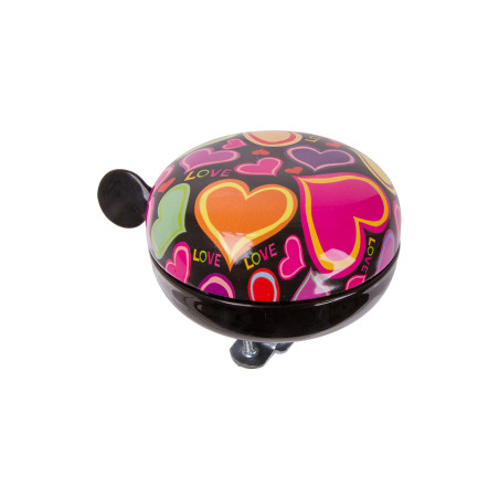 Zvonček DING-DONG srdiečka, 80 mm, oceľ