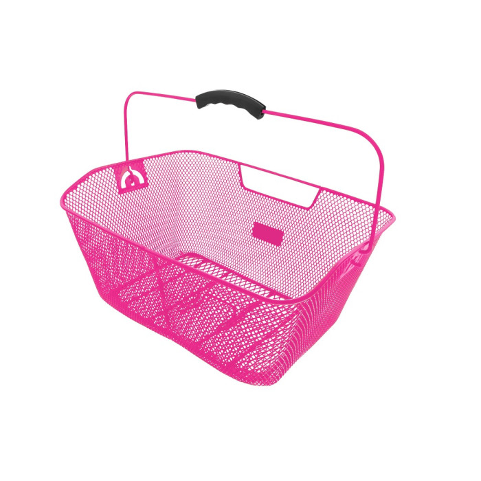 Košík drôtený, na nosič, ružový