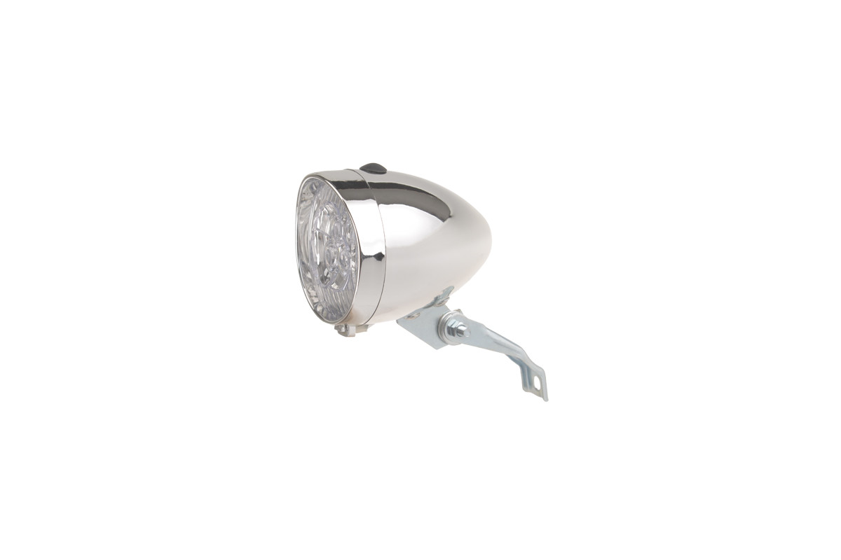 Osvetlenie predné CTM Retro I,1LED, batériové, strieborné