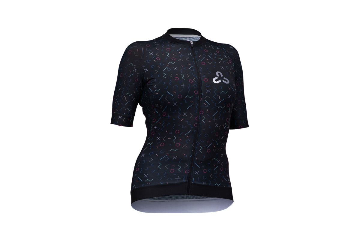 Dres CTM AURAE, na zips, dámsky, čierny piktogram, L