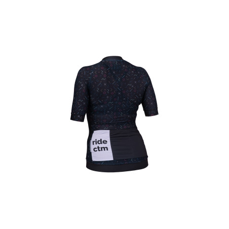 Dres CTM AURAE, na zips, dámsky, čierny piktogram, L