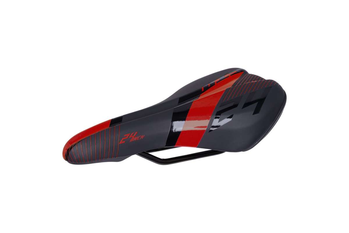 Sedlo CTM detské Willy, čierne, tmavo- červený pásik, 24''