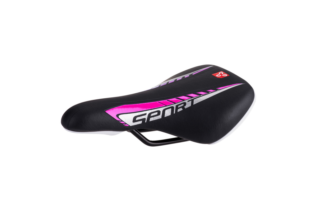 Sedlo CTM detské Foxy, čierne, ružový pásik, 16''