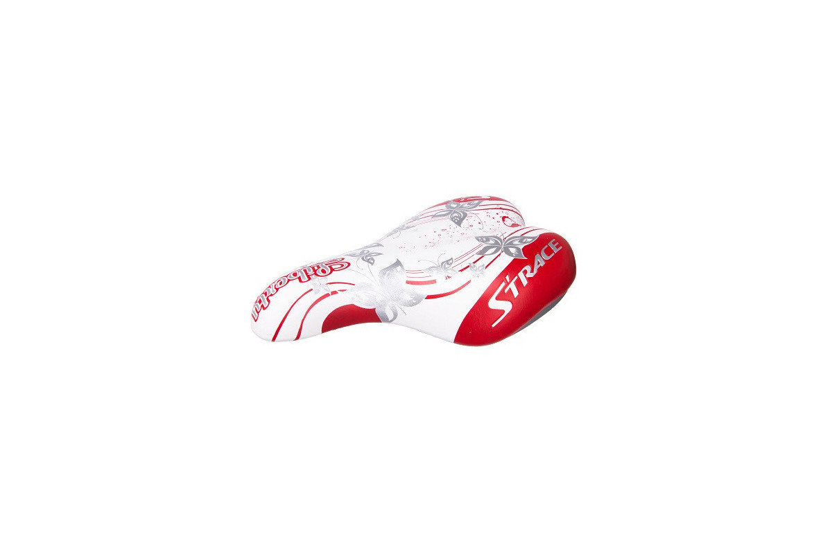 Sedlo CTM detské Jenny, červené, strieborné motýliky,16''