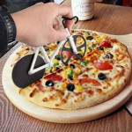 Krájač na pizzu, so stojanom, v tvare bicykla, biela