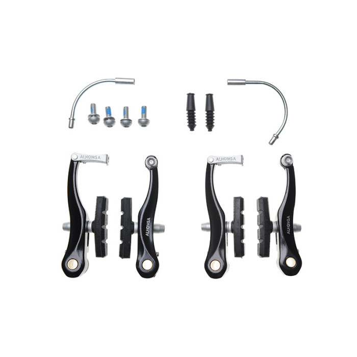 Brzdové čeľuste Alhonga, duralové, detské, strieborné 102mm, sada